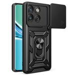 Til Motorola Edge 70 5G Cover med skydelåg til kamera PC + TPU Telefoncover med støttefod