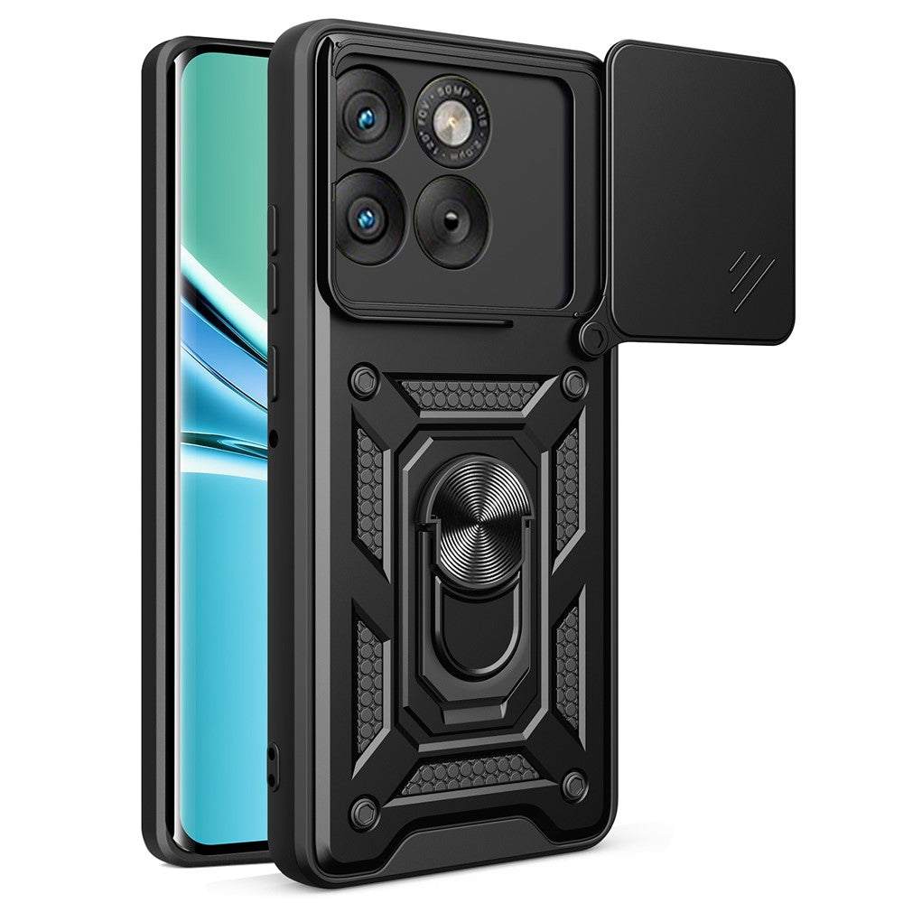 Til Motorola Edge 70 5G Cover med skydelåg til kamera PC + TPU Telefoncover med støttefod