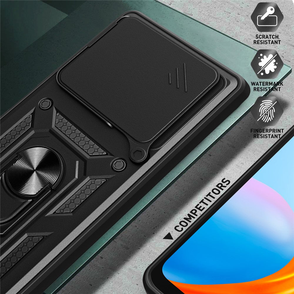 Til Motorola Edge 70 5G Cover med skydelåg til kamera PC + TPU Telefoncover med støttefod