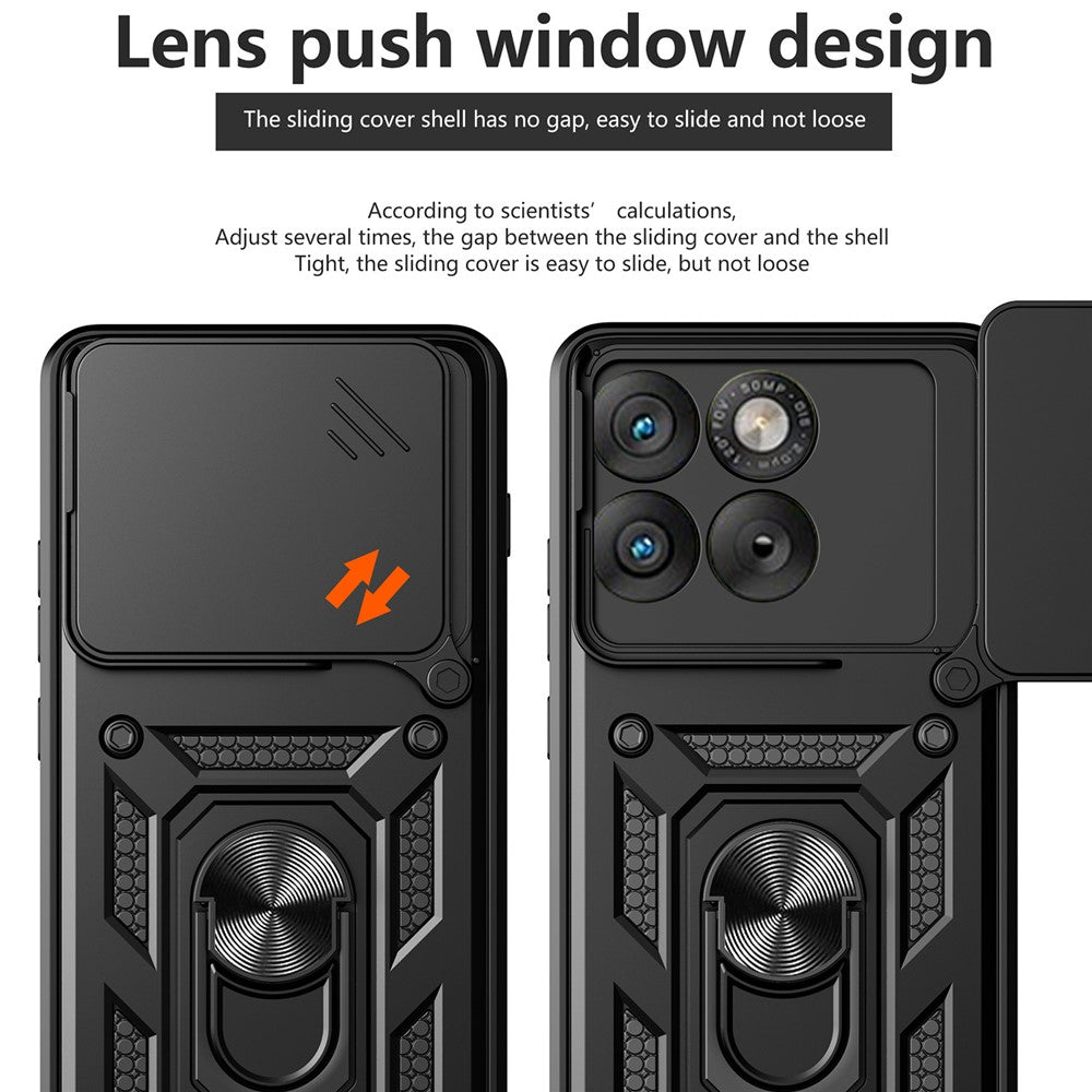 Til Motorola Edge 70 5G Cover med skydelåg til kamera PC + TPU Telefoncover med støttefod