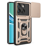 Til Motorola Edge 70 5G Cover med skydelåg til kamera PC + TPU Telefoncover med støttefod
