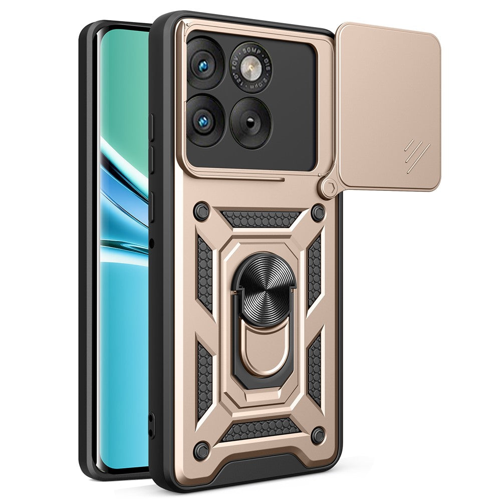 Til Motorola Edge 70 5G Cover med skydelåg til kamera PC + TPU Telefoncover med støttefod