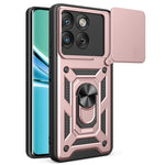 Til Motorola Edge 70 5G Cover med skydelåg til kamera PC + TPU Telefoncover med støttefod