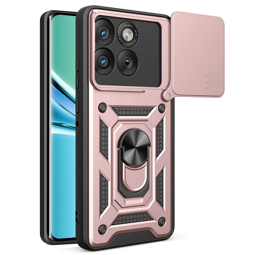 Til Motorola Edge 70 5G Cover med skydelåg til kamera PC + TPU Telefoncover med støttefod