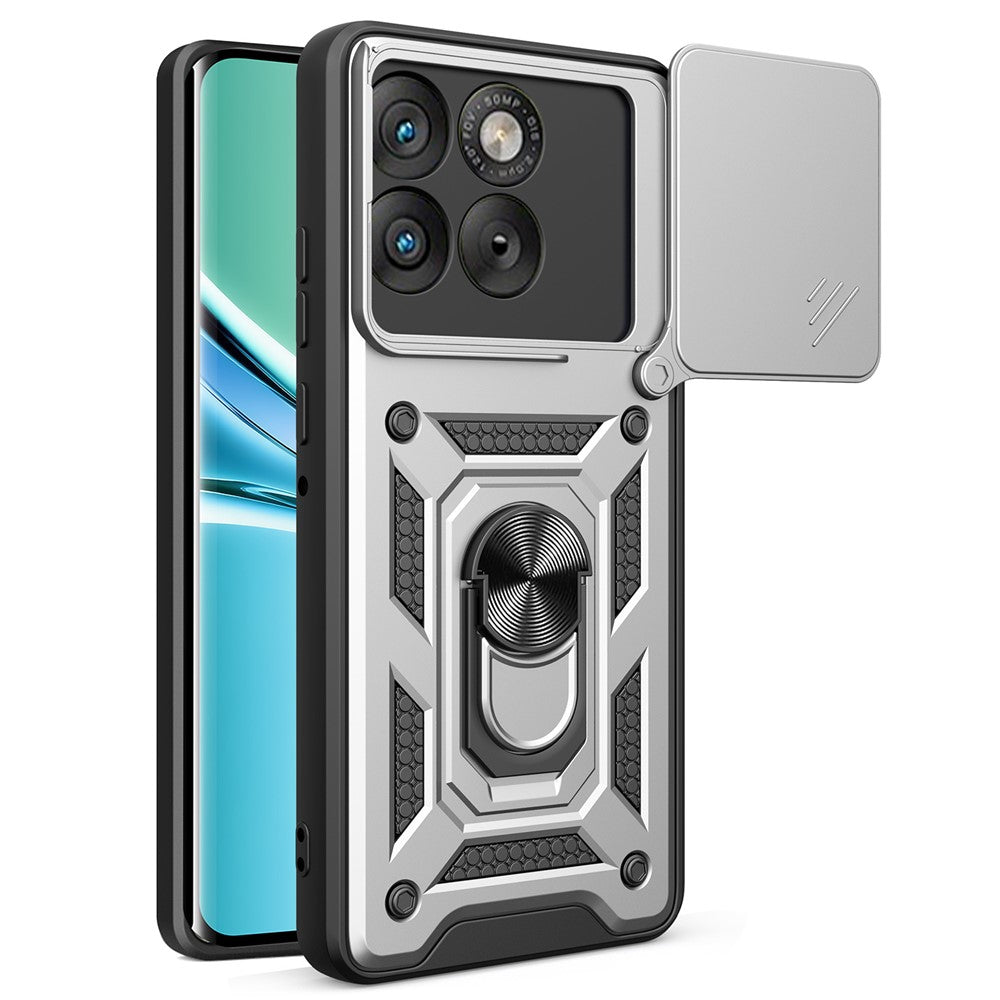 Til Motorola Edge 70 5G Cover med skydelåg til kamera PC + TPU Telefoncover med støttefod