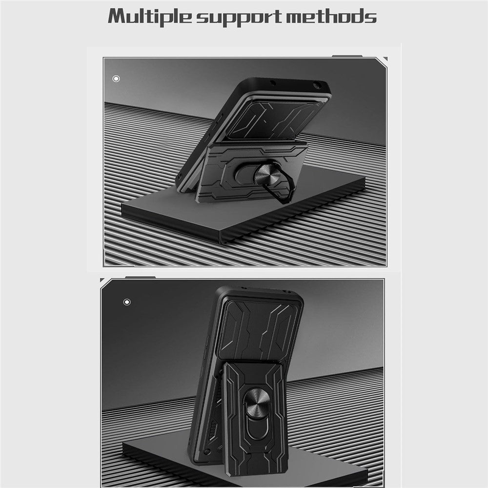 For Oppo Find X9 5G Case PC + TPU Kickstand Phone Back Cover with Camera Slider