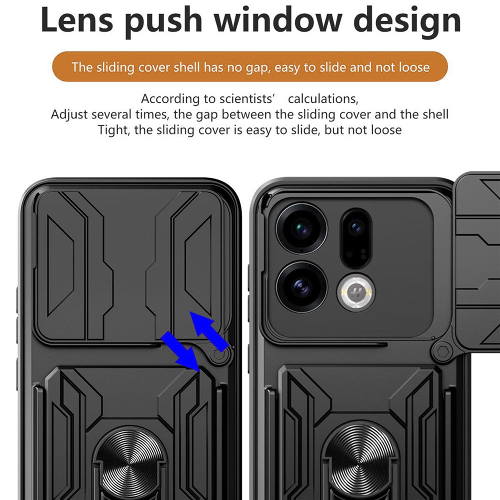 For Oppo Find X9 5G Case PC + TPU Kickstand Phone Back Cover with Camera Slider