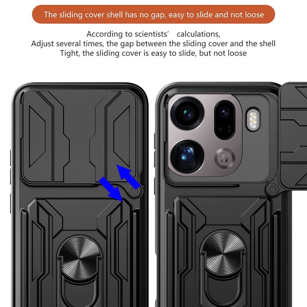 For Oppo Find X9 Pro 5G Case PC + TPU Kickstand Phone Back Cover with Camera Slider
