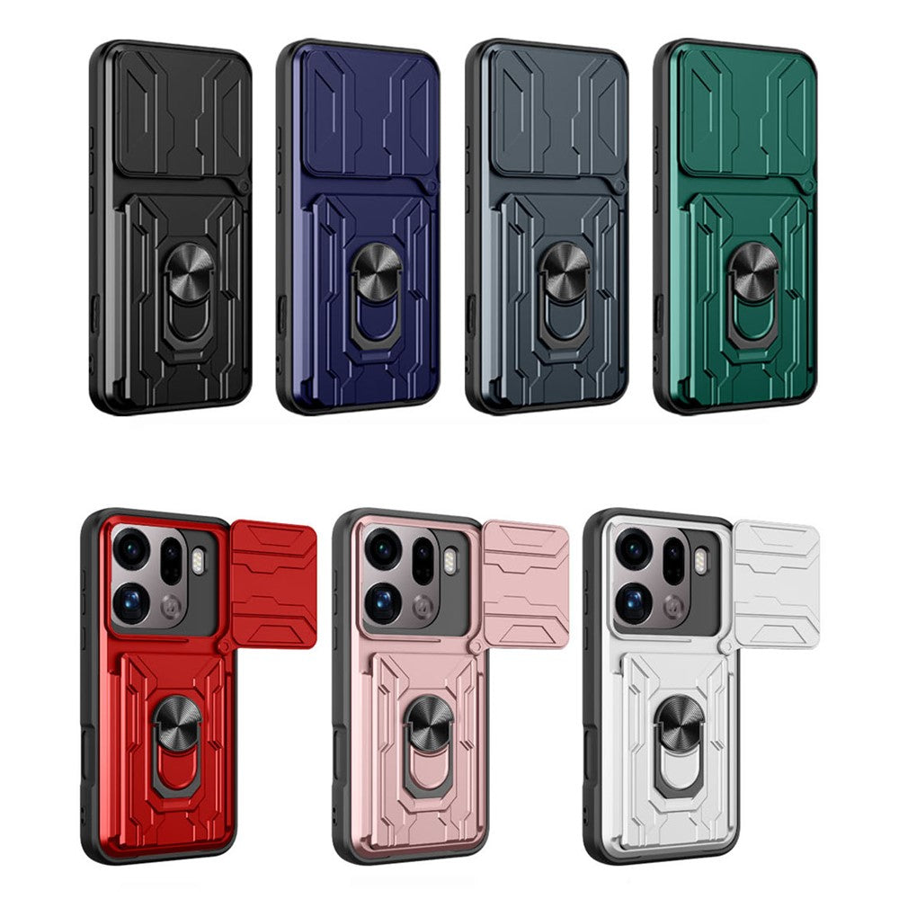 For Oppo Find X9 Pro 5G Case PC + TPU Kickstand Phone Back Cover with Camera Slider