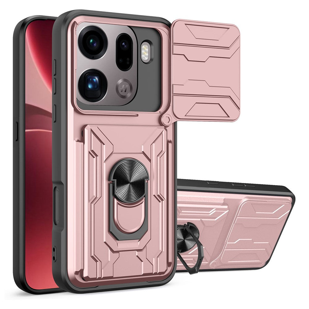 For Oppo Find X9 Pro 5G Case PC + TPU Kickstand Phone Back Cover with Camera Slider