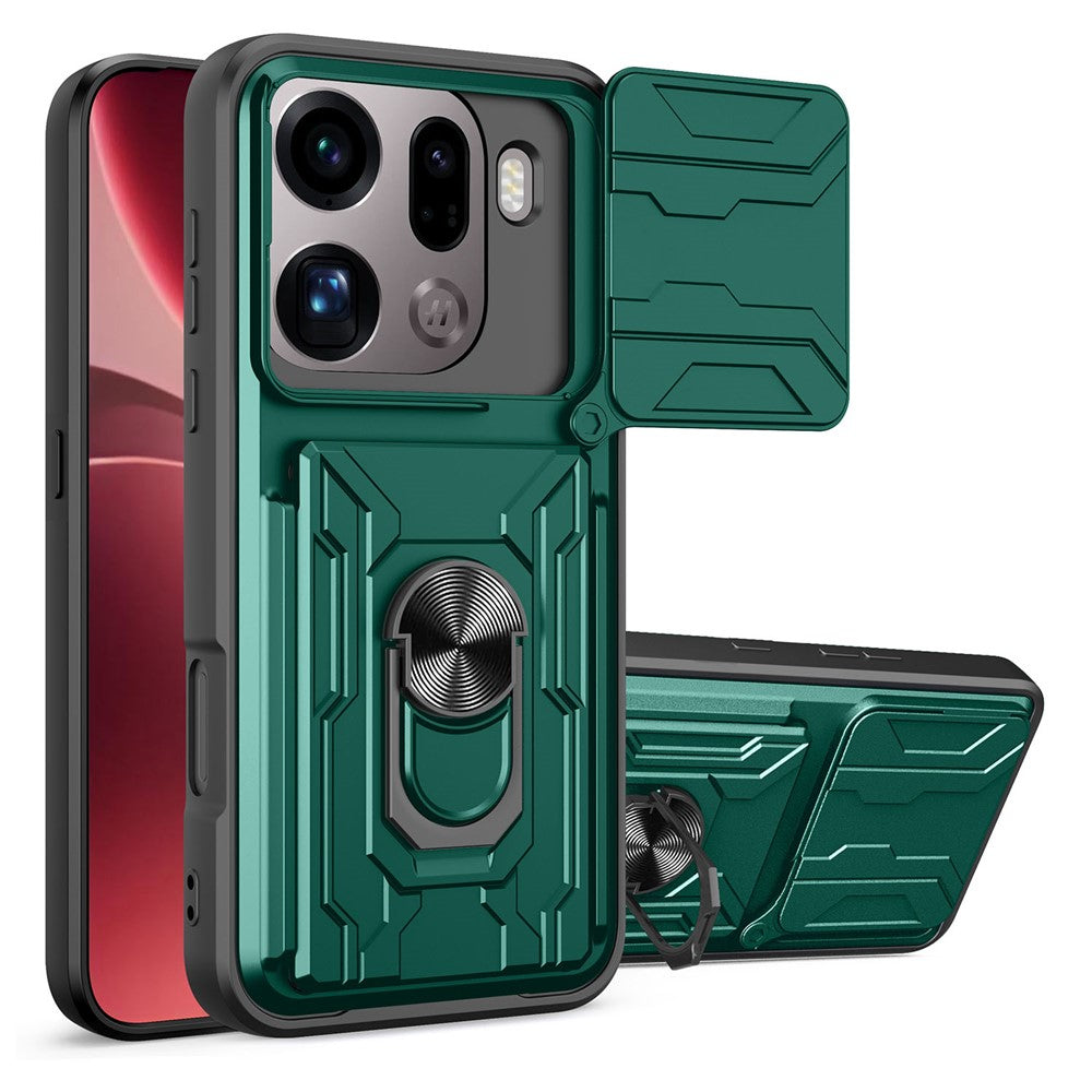 For Oppo Find X9 Pro 5G Case PC + TPU Kickstand Phone Back Cover with Camera Slider