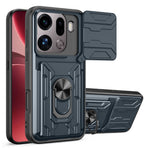 For Oppo Find X9 Pro 5G Case PC + TPU Kickstand Phone Back Cover with Camera Slider