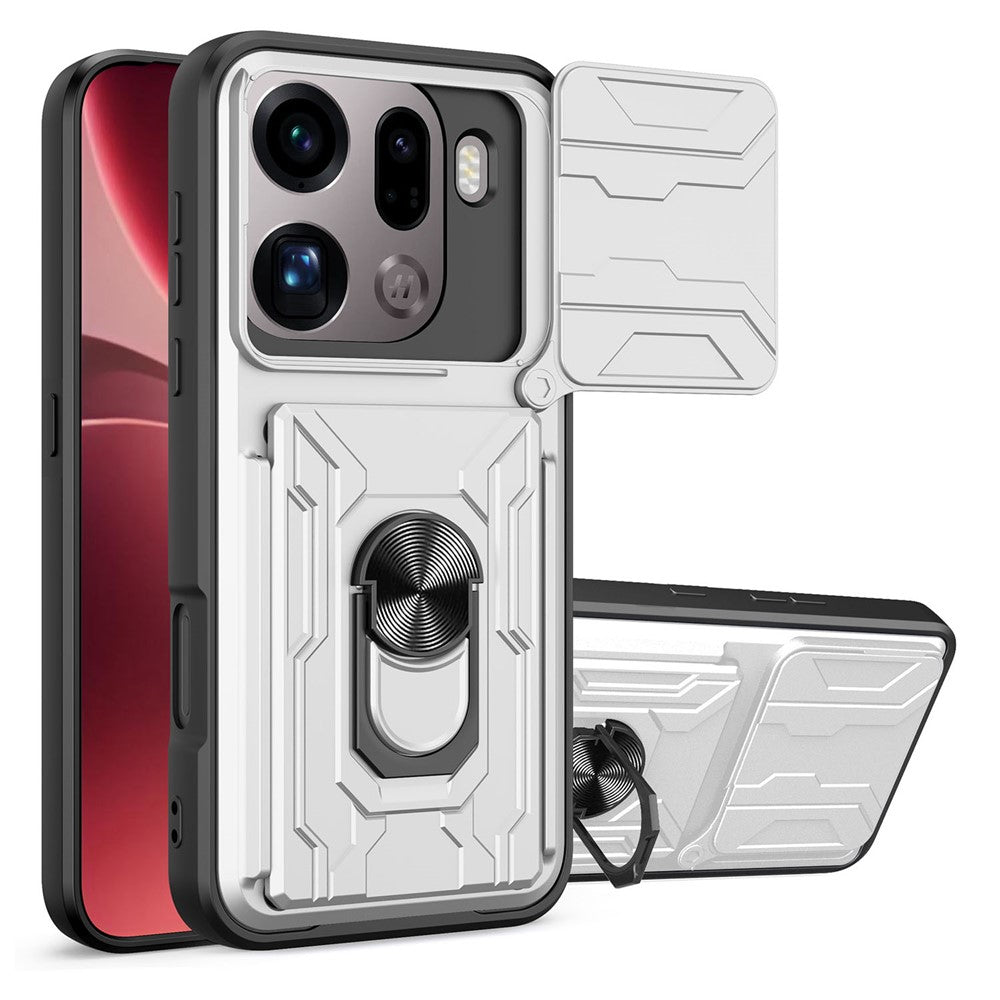 For Oppo Find X9 Pro 5G Case PC + TPU Kickstand Phone Back Cover with Camera Slider