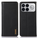 KHAZNEH For Xiaomi Poco F8 Ultra  /  Redmi K90 Pro Max 5G Case Wallet Genuine Cow Leather Phone Cover Nappa Texture