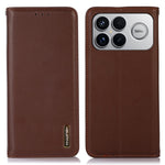 KHAZNEH For Xiaomi Poco F8 Ultra  /  Redmi K90 Pro Max 5G Case Wallet Genuine Cow Leather Phone Cover Nappa Texture