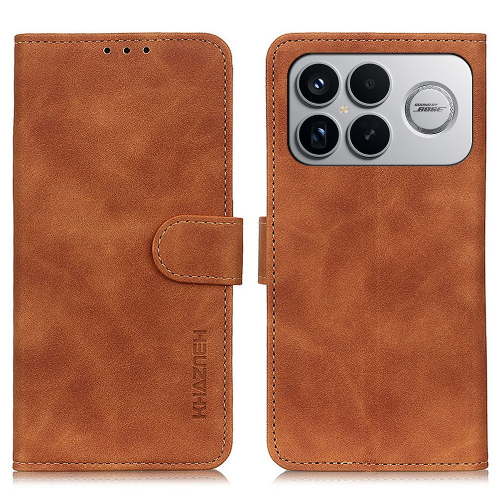 KHAZNEH For Xiaomi Redmi K90 Pro Max 5G / Poco F8 Ultra Case PU Leather Retro Texture Phone Cover