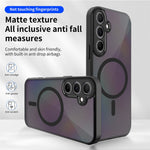 For Samsung Galaxy S25+ Magnetic Case Skin Touch Matte Translucent PC + TPU Anti-Drop Phone Cover