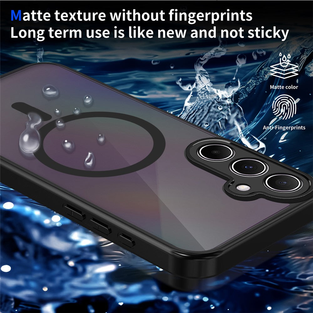 For Samsung Galaxy S25+ Magnetic Case Skin Touch Matte Translucent PC + TPU Anti-Drop Phone Cover