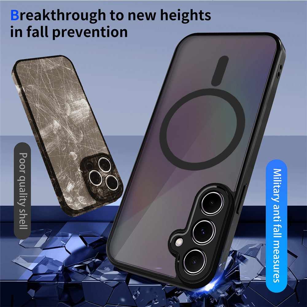 Samsung Galaxy S25+ Magnetiskt Skal Skin Touch Matt Genomskinlig PC + TPU Fallskyddande mobilskal