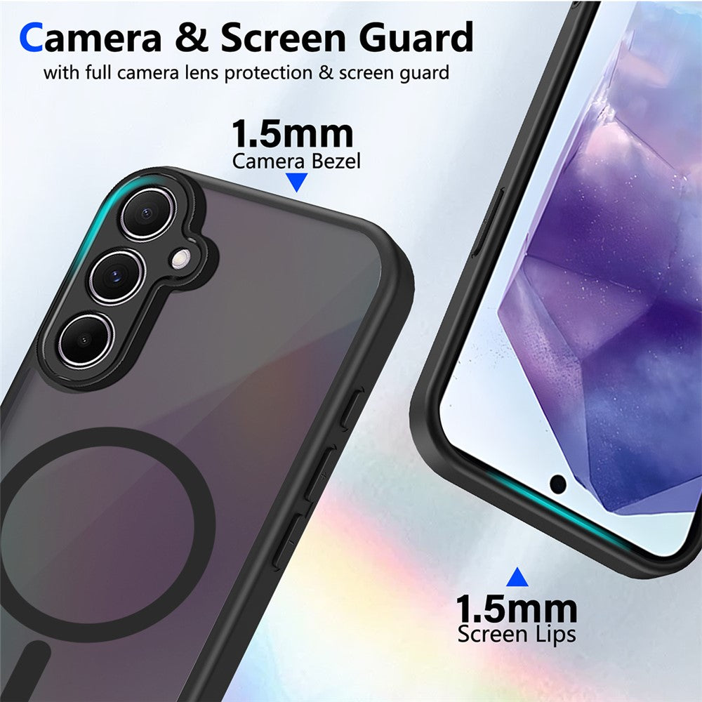 For Samsung Galaxy S25+ Magnetic Case Skin Touch Matte Translucent PC + TPU Anti-Drop Phone Cover