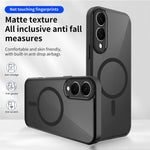 Til Samsung Galaxy S25 Edge Magnetisk Cover Hudfølelse Mat Gennemsigtig PC + TPU Anti-fald Telefoncover