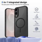 Til Samsung Galaxy S25 Edge Magnetisk Cover Hudfølelse Mat Gennemsigtig PC + TPU Anti-fald Telefoncover