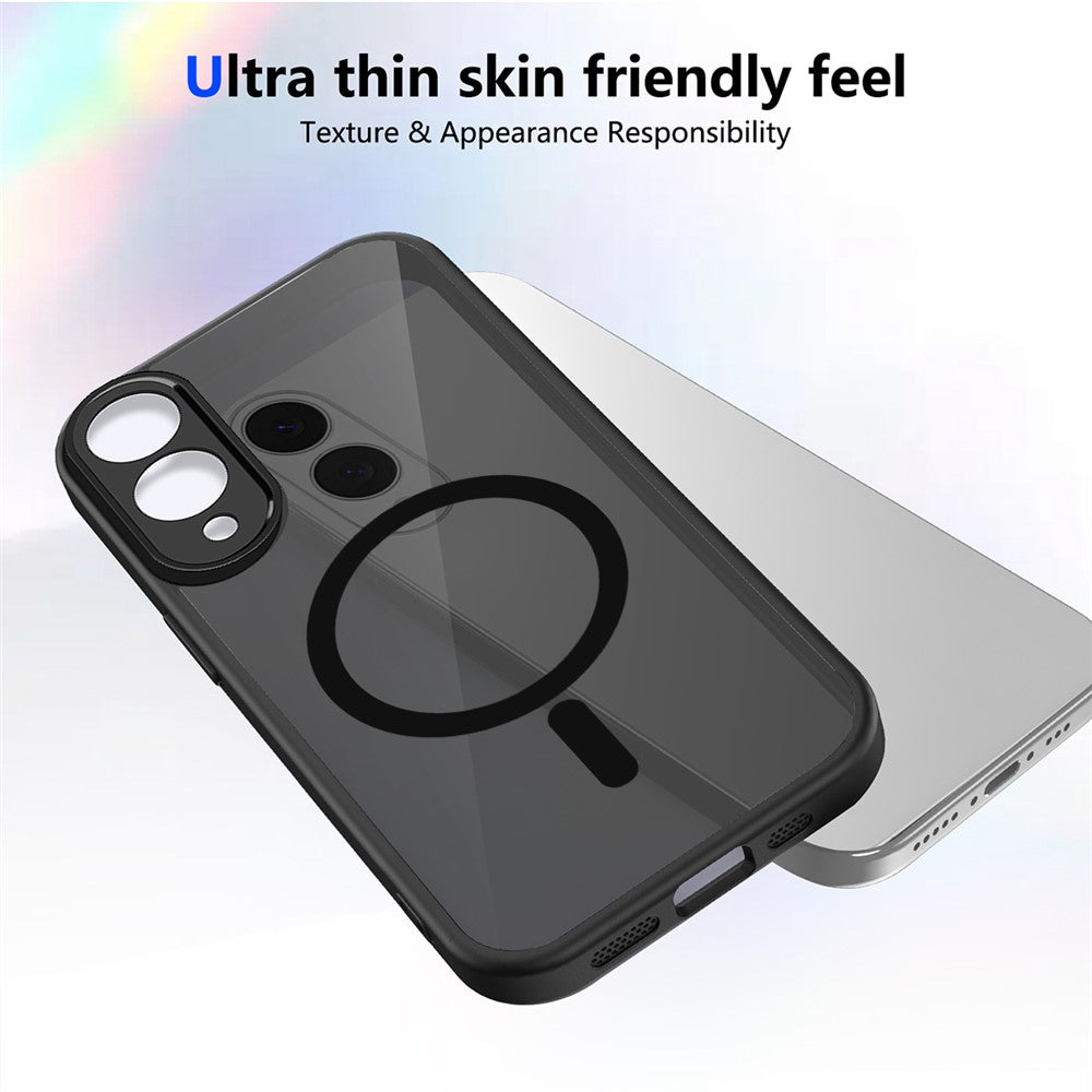 Til Samsung Galaxy S25 Edge Magnetisk Cover Hudfølelse Mat Gennemsigtig PC + TPU Anti-fald Telefoncover