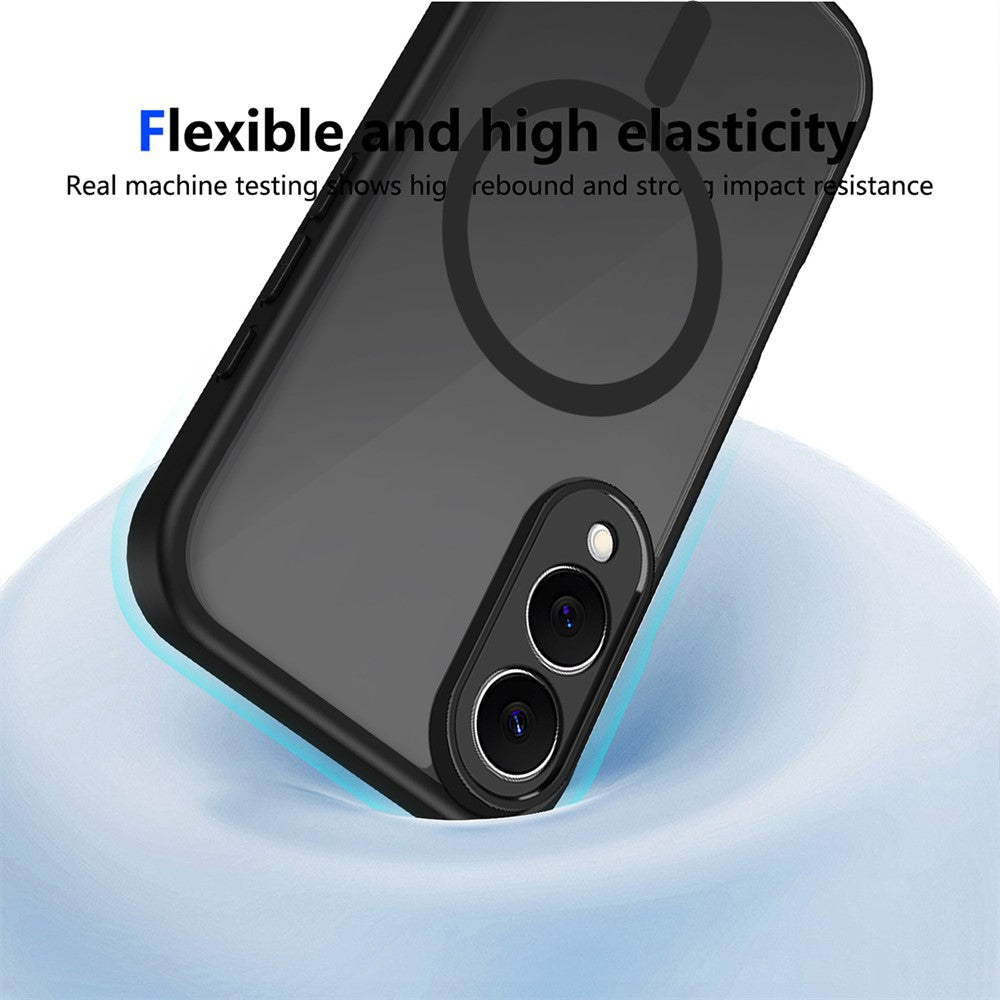Til Samsung Galaxy S25 Edge Magnetisk Cover Hudfølelse Mat Gennemsigtig PC + TPU Anti-fald Telefoncover