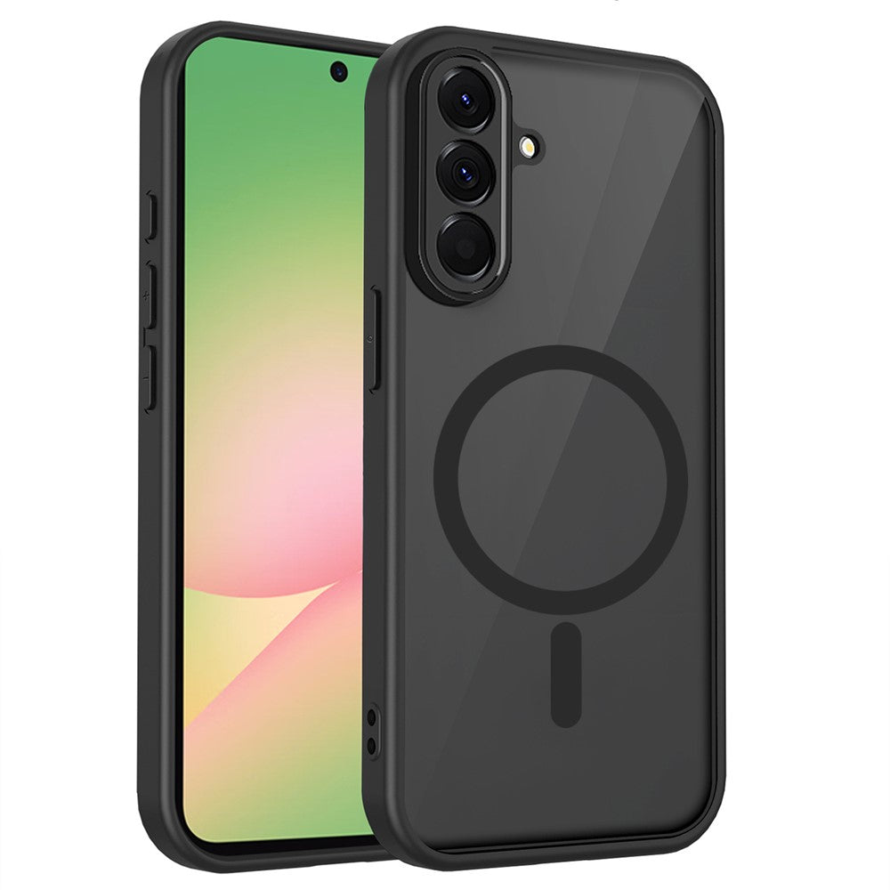 Til Samsung Galaxy A36 5G Magnetisk Cover Hudfølelse Mat Gennemsigtig PC + TPU Anti-fald Telefoncover