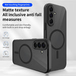 Til Samsung Galaxy A36 5G Magnetisk Cover Hudfølelse Mat Gennemsigtig PC + TPU Anti-fald Telefoncover