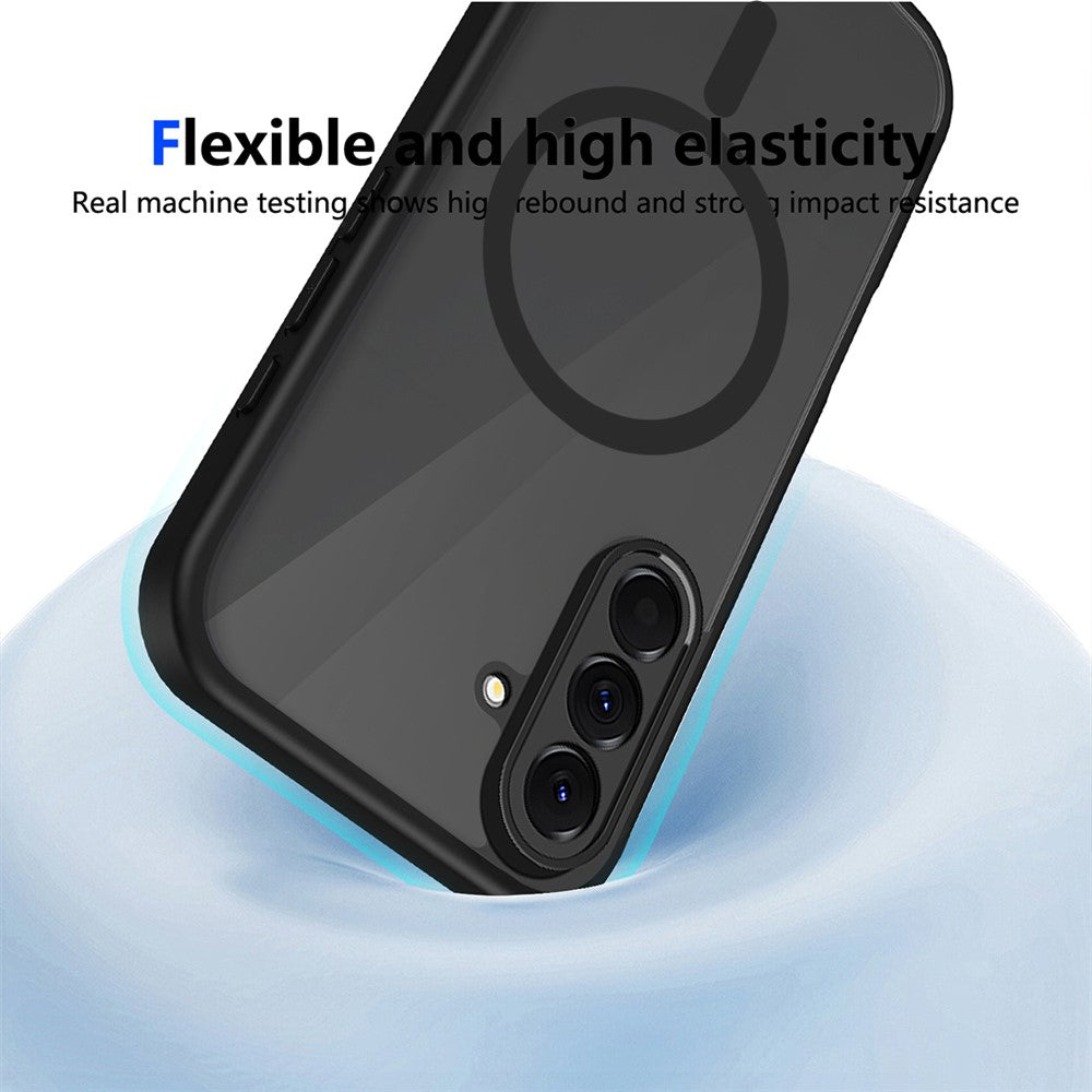 Til Samsung Galaxy A36 5G Magnetisk Cover Hudfølelse Mat Gennemsigtig PC + TPU Anti-fald Telefoncover