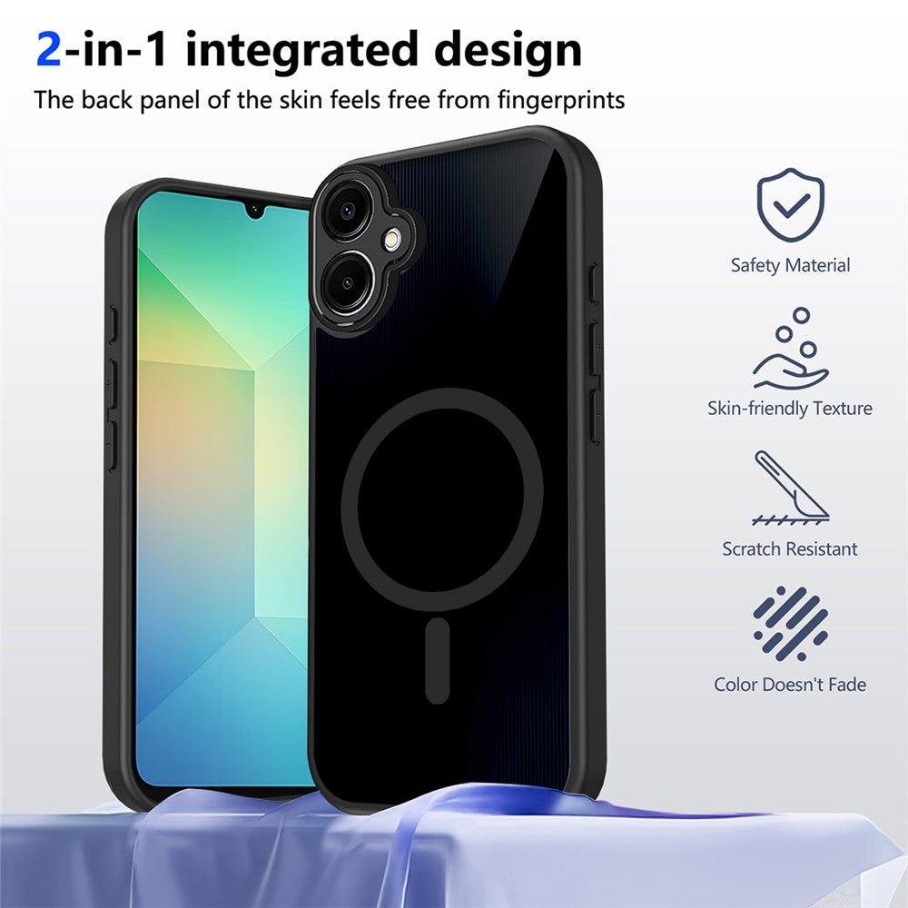 Samsung Galaxy A06 5G Magnetiskt Skal Skin Touch Matt Genomskinlig PC + TPU Fallskyddande mobilskal