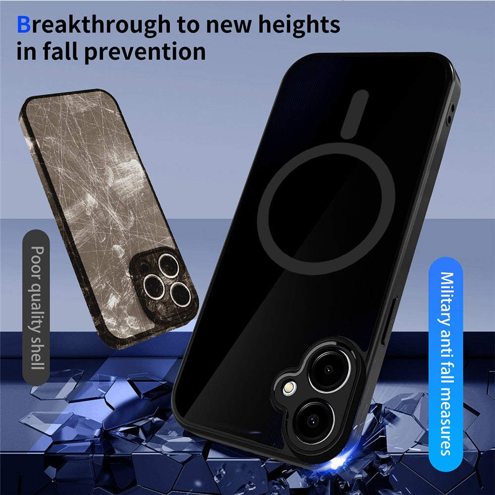 Samsung Galaxy A06 5G Magnetiskt Skal Skin Touch Matt Genomskinlig PC + TPU Fallskyddande mobilskal
