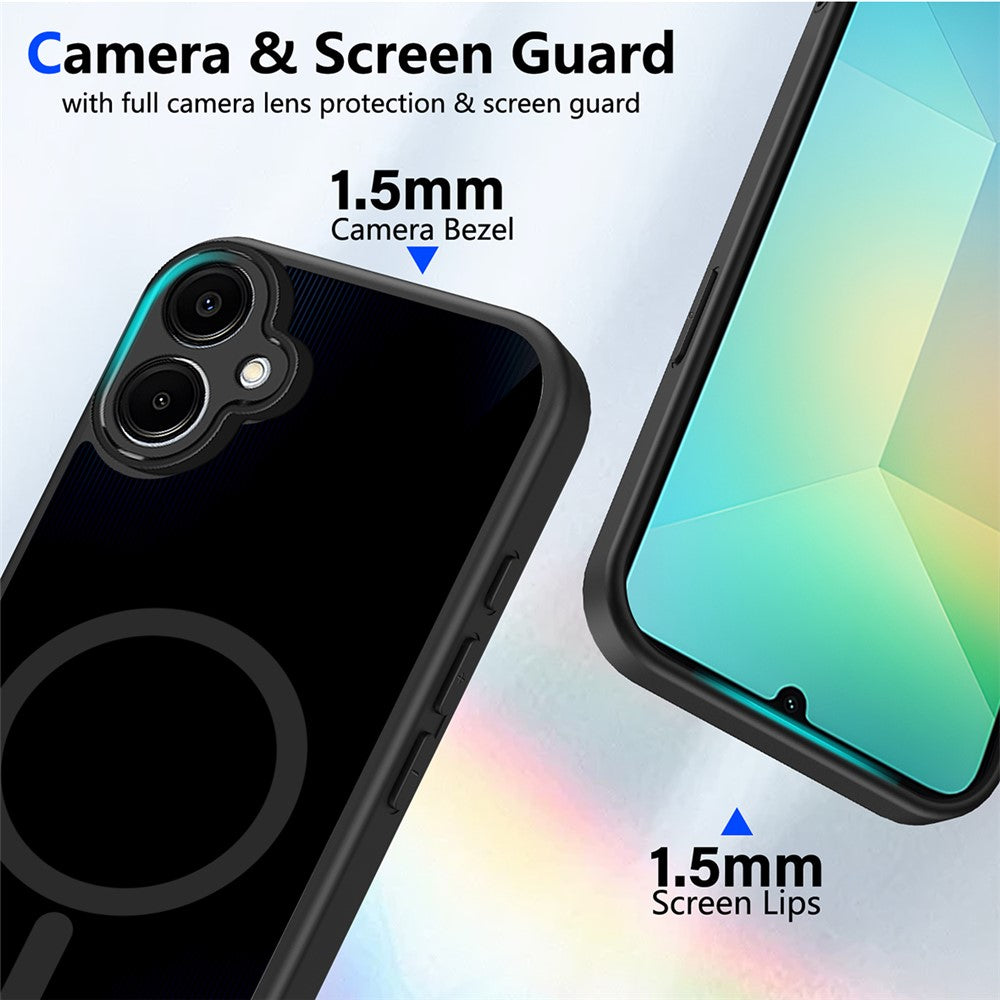 Samsung Galaxy A06 5G Magnetiskt Skal Skin Touch Matt Genomskinlig PC + TPU Fallskyddande mobilskal