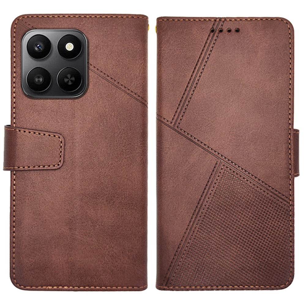 IDEWEI Leather  Case for Honor 400 Smart 5G / 400 Smart 4G / X7d 4G Wallet Phone Cover Stand Calf Texture