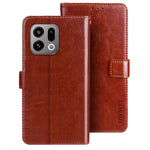 IDEWEI For Oppo Find X9 5G Stand Case Crazy Horse Texture Leather Phone Cover