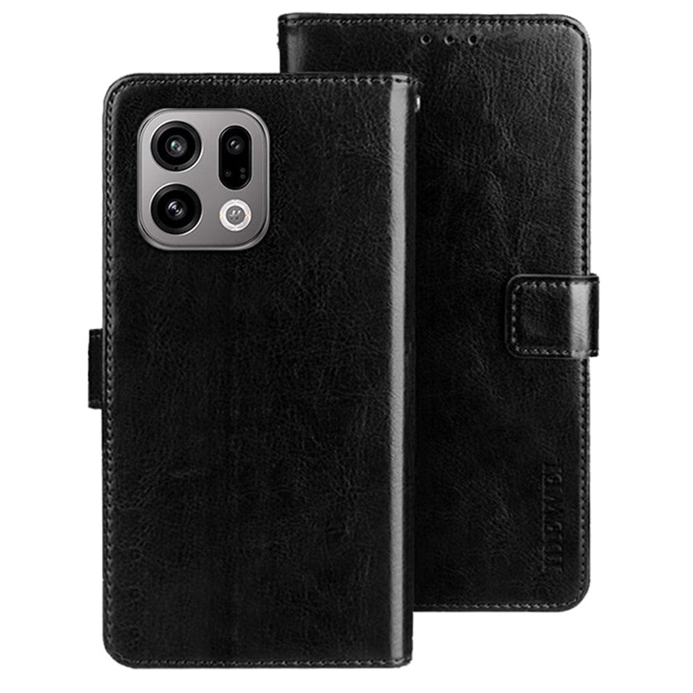 IDEWEI For Oppo Find X9 5G Stand Case Crazy Horse Texture Leather Phone Cover