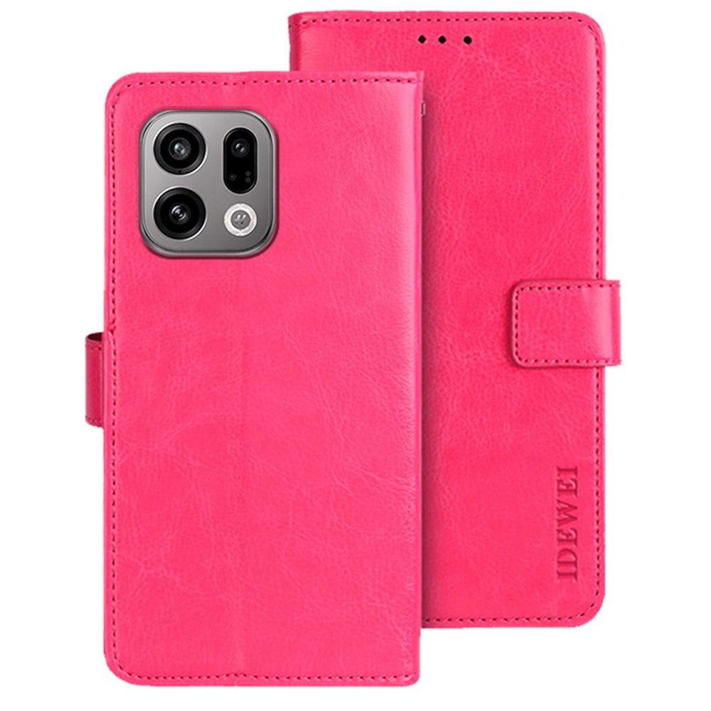 IDEWEI For Oppo Find X9 5G Stand Case Crazy Horse Texture Leather Phone Cover