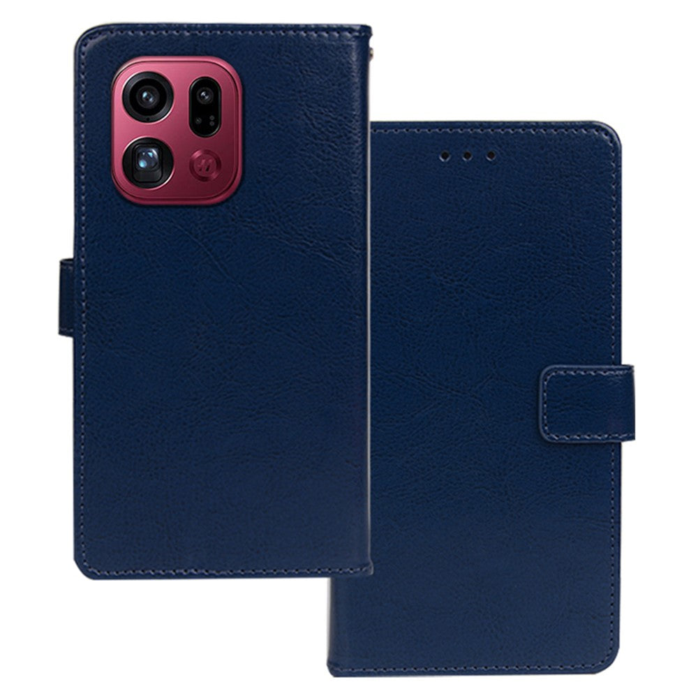 IDEWEI For Oppo Find X9 Pro 5G Case Wallet Leather Phone Cover Crazy Horse Texture