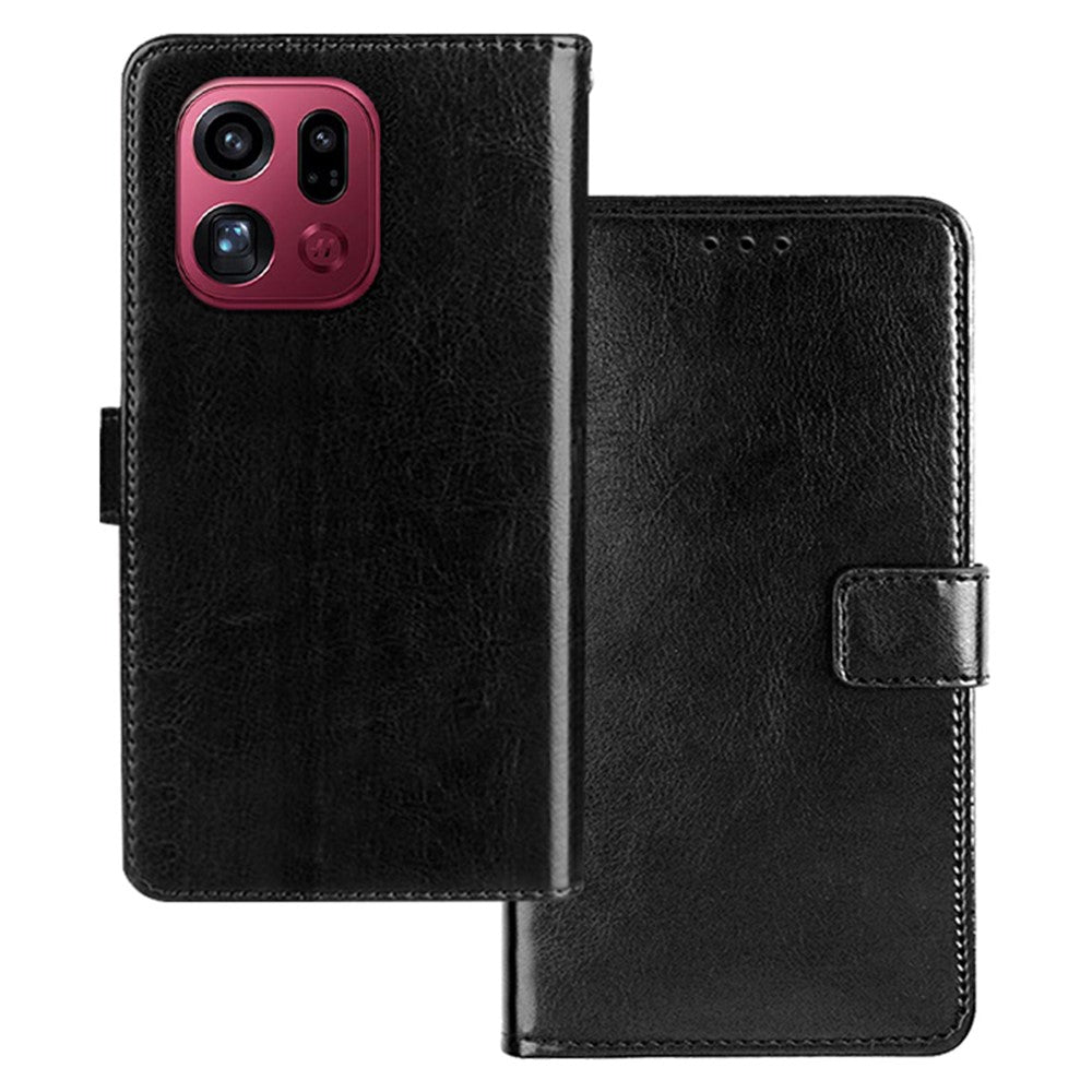 IDEWEI For Oppo Find X9 Pro 5G Case Wallet Leather Phone Cover Crazy Horse Texture