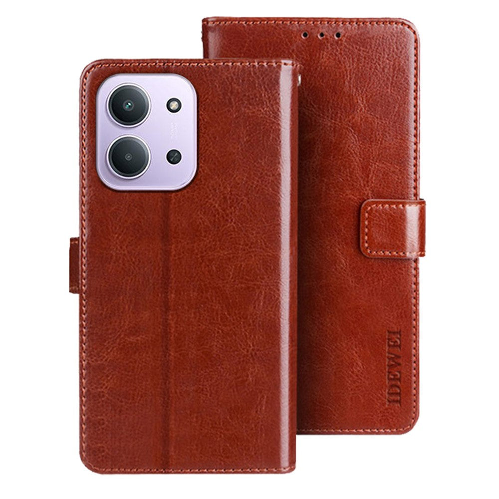 IDEWEI For Xiaomi Redmi 15C 4G (Global) (171mm) / Poco C85 4G (171mm) Stand Case Crazy Horse Texture Leather Phone Cover