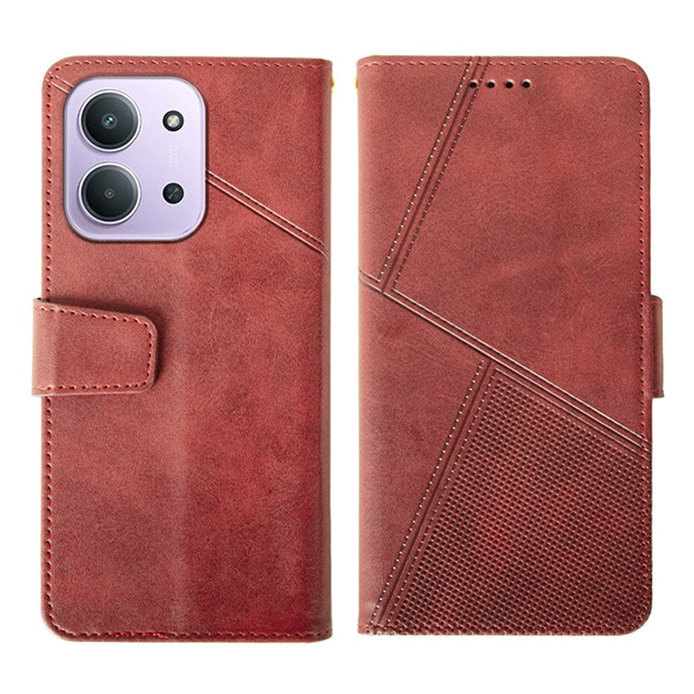 IDEWEI For Xiaomi Redmi 15C 4G (Global) (171mm) / Poco C85 4G (171mm) Case Leather Wallet Phone Cover Stand Calf Texture