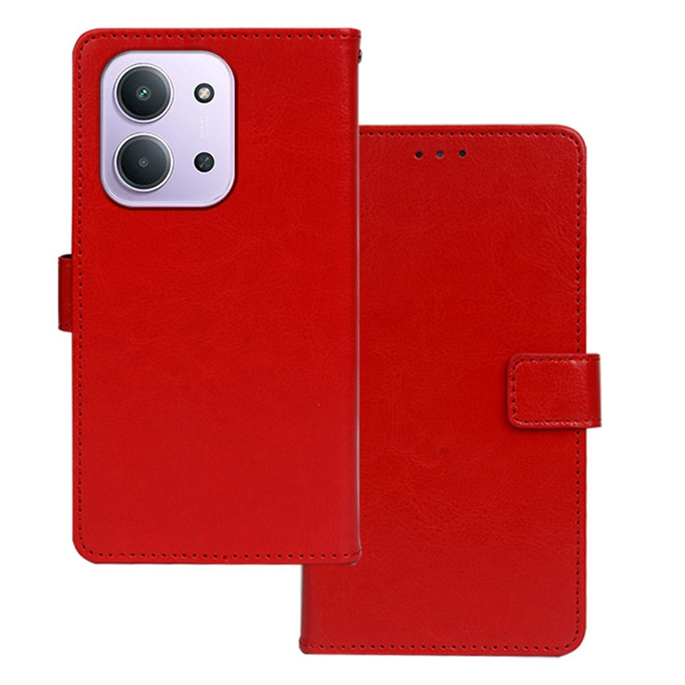 IDEWEI For Xiaomi Redmi 15C 4G (Global) (171mm) / Poco C85 4G (171mm) Case Wallet Leather Phone Cover Crazy Horse Texture
