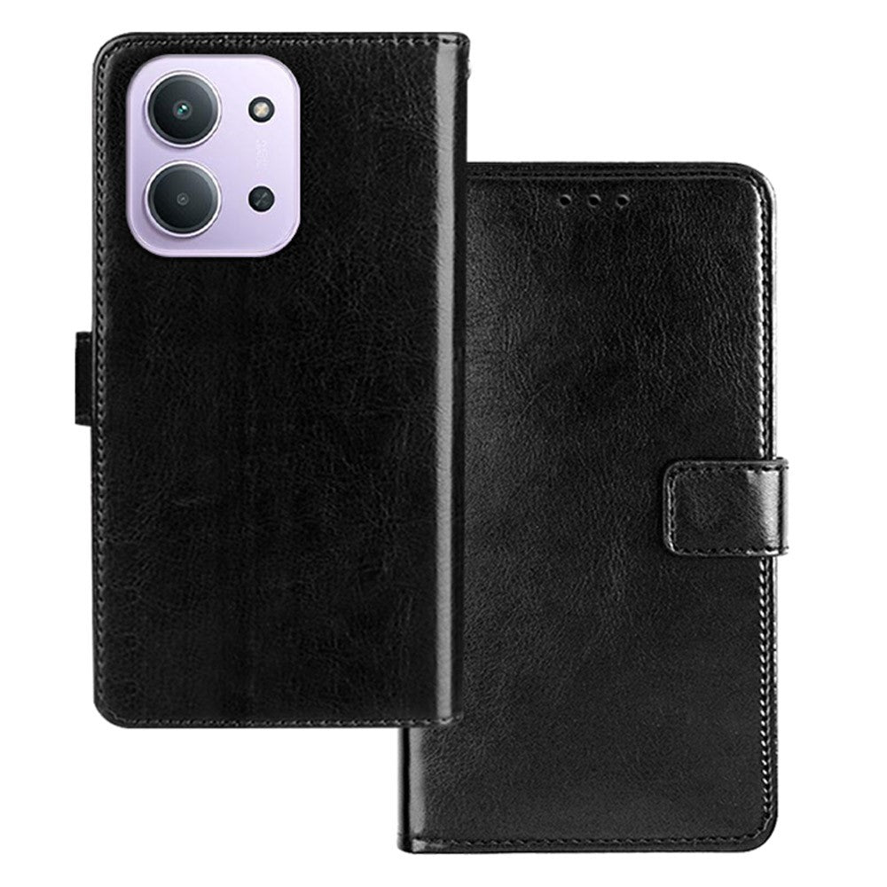 IDEWEI For Xiaomi Redmi 15C 4G (Global) (171mm) / Poco C85 4G (171mm) Case Wallet Leather Phone Cover Crazy Horse Texture
