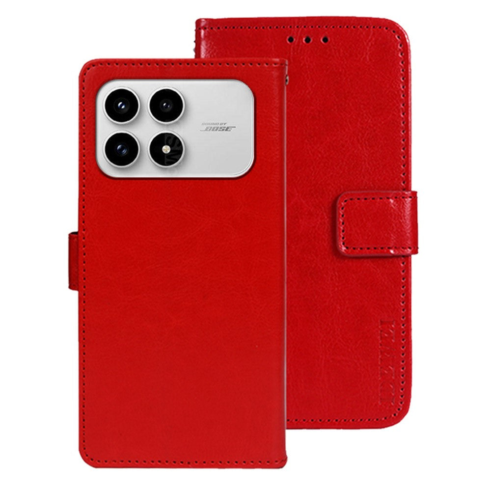 IDEWEI Stand Case For Xiaomi Redmi K90 5G  /  Poco F8 Pro 5G Crazy Horse Texture Leather Phone Cover Cover