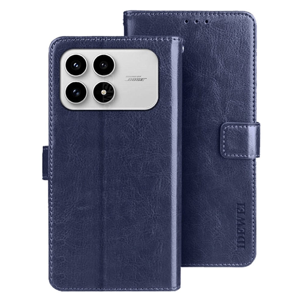 IDEWEI Stand Case For Xiaomi Redmi K90 5G  /  Poco F8 Pro 5G Crazy Horse Texture Leather Phone Cover Cover