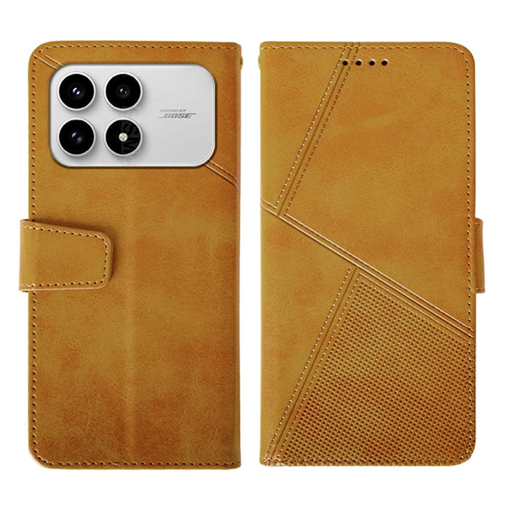 IDEWEI För Xiaomi Redmi K90 5G / Poco F8 Pro 5G Skal Läder Plånboksfodral mobilfodral Stativ Kalvstruktur