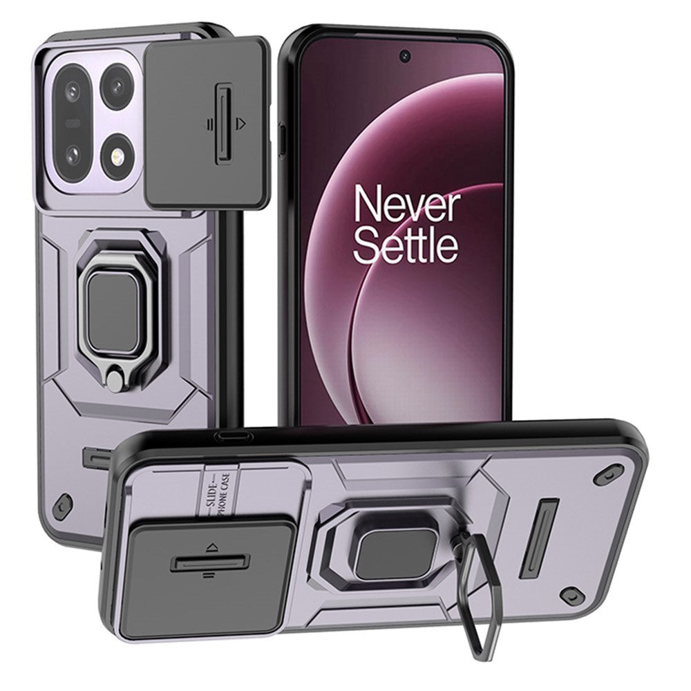 For OnePlus 15 5G Case PC + TPU Kickstand Phone Protector with Lens Cover