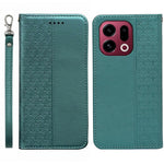 For Oppo Find X9 5G Wallet Phone Case Checkered Pattern Imprint Leather Flip Cover with Wrist Strap