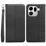 For Oppo Find X9 Pro 5G Wallet Phone Case Checkered Pattern Imprint Leather Flip Cover with Wrist Strap